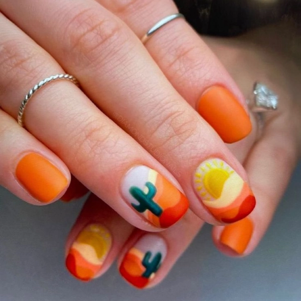 summer-nails-Desert-Sunset