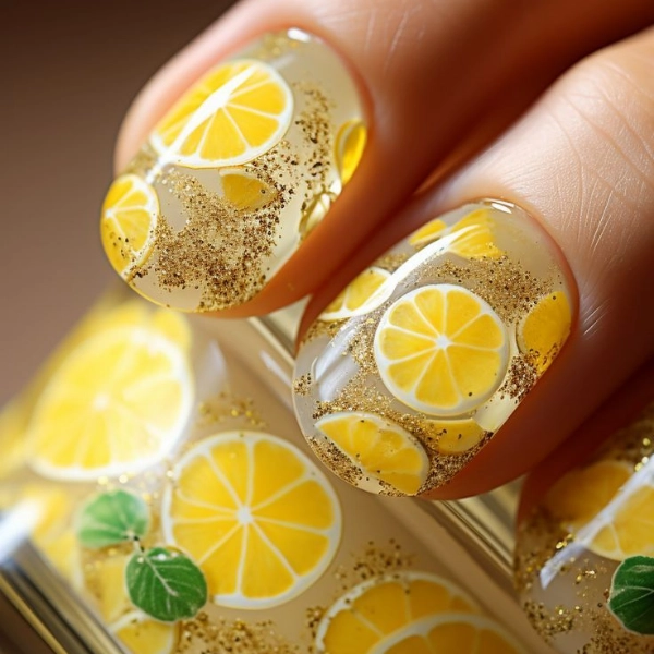 summer-nails-Lemon-Slices