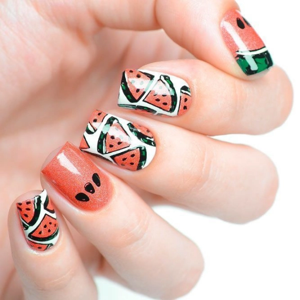 summer-nails-Watermelon-Slice