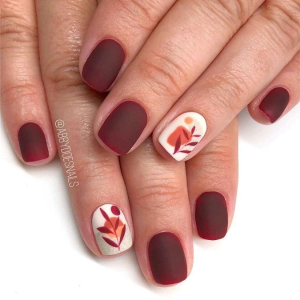 Autumn-Fall-Nail-Matte-Burgundy