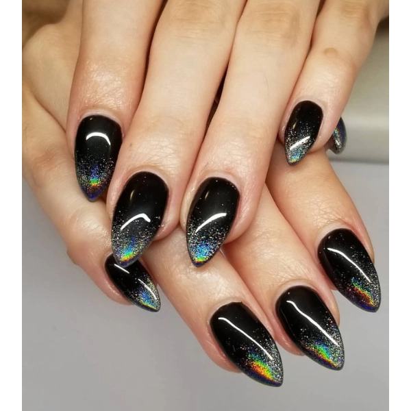 Dope-Nail-Short-Black-Holographic