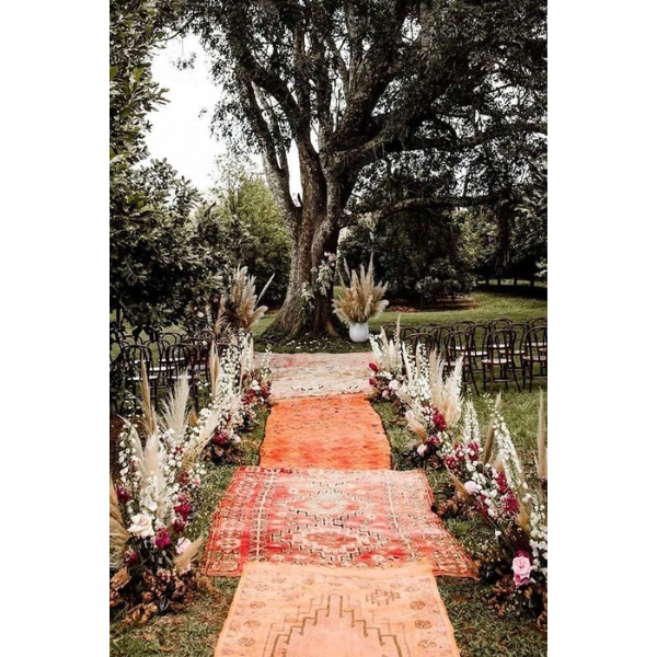 Fairy-Forest-Wedding-Ceremony-Decor-Bohemian-Rugs