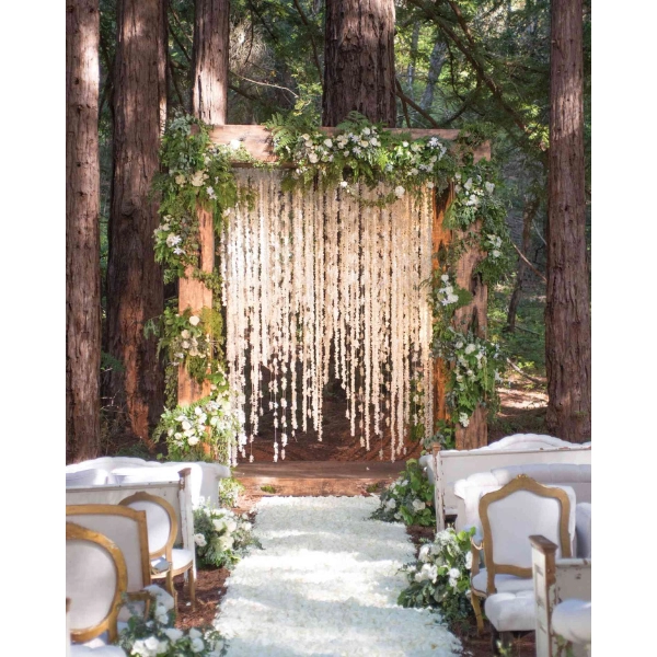 Fairy-Forest-Wedding-Ceremony-Decor-Rustic-Wooden-Arches