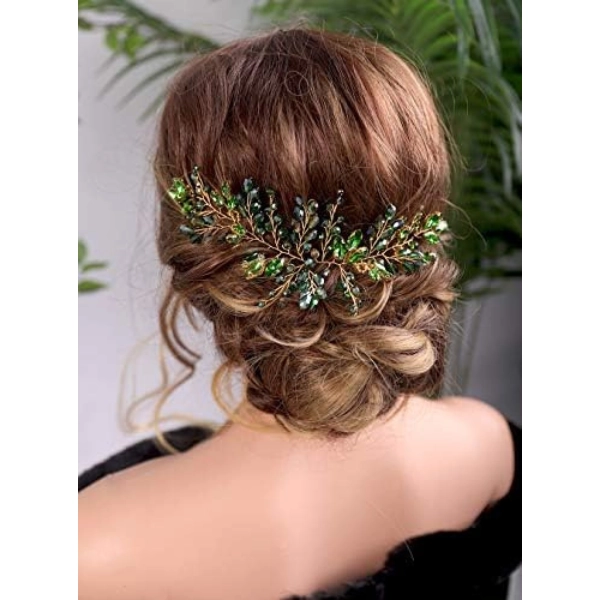 Fairy-Wedding-Dress-in-Green-Forest-Inspired-Headpieces