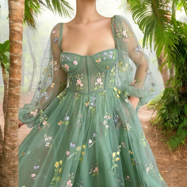 Fairy-Wedding-Dress-in-Green-Unique-Necklines