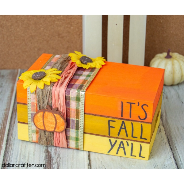 Fall-Decor-Dollar-Tree-Fabric-Covered-Books