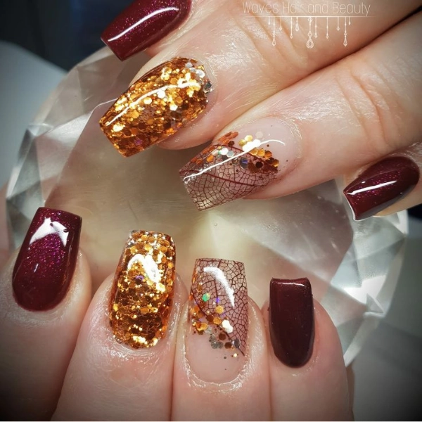 Fall-Nail-autumn-square-Golden-Glitter