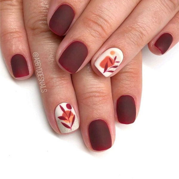 Fall-Nail-autumn-square-Matte-Maroon