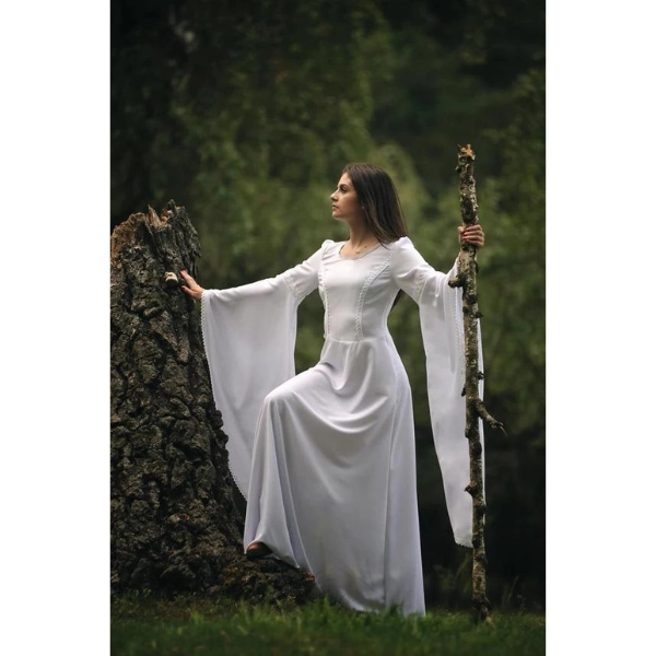 Forest-Fairy-Wedding-Dresses-Bell-Sleeves