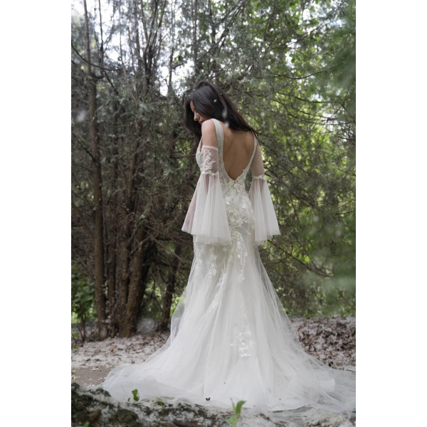 Forest-Fairy-Wedding-Dresses-Cap-Sleeves