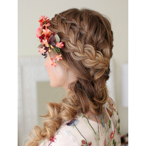 Forest-Fairy-Wedding-Hair-Side-Braid