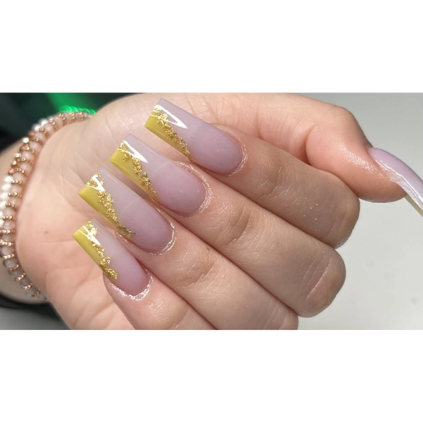 French-Tip-Square-Long-Nail-Foil-Accents