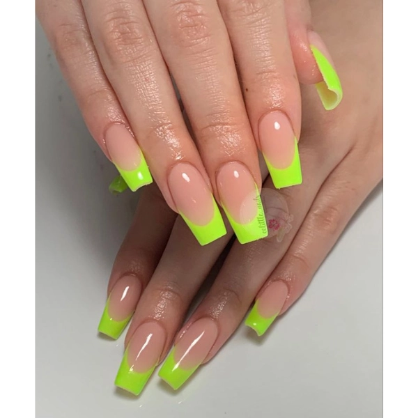 French-Tip-Square-Long-Nail-Neon-Tips