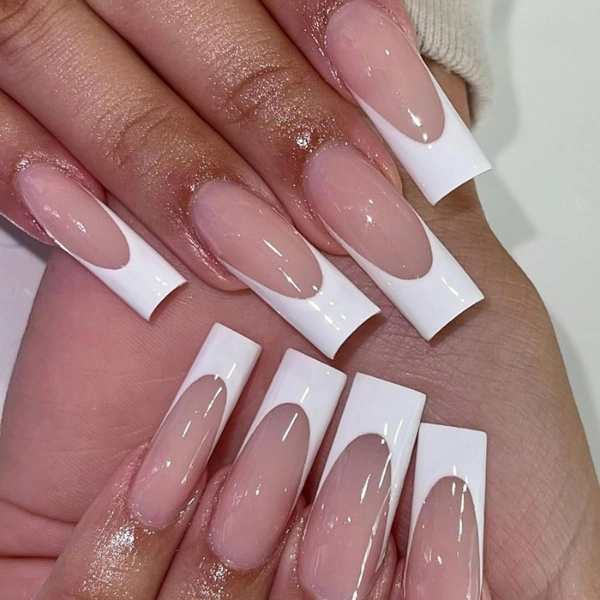 French-Tip-Square-Long-Nail-White-Tips