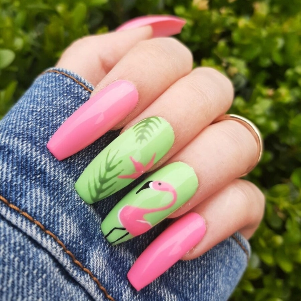 Long-Coffin-Summer-Nails-Flamingo