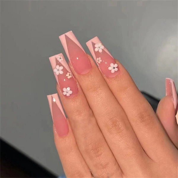 Long-Coffin-Summer-Nails-Floral