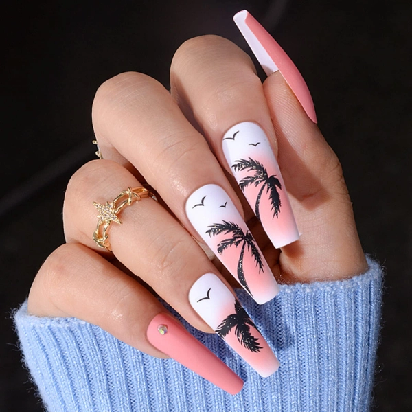 Long-Coffin-Summer-Nails-Palm-Tree