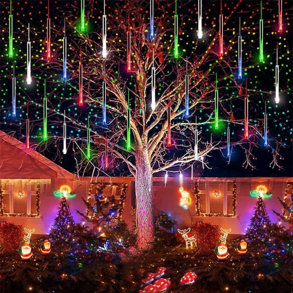 Outdoor-yard-Christmas-decor-Colorful-Light-Displays