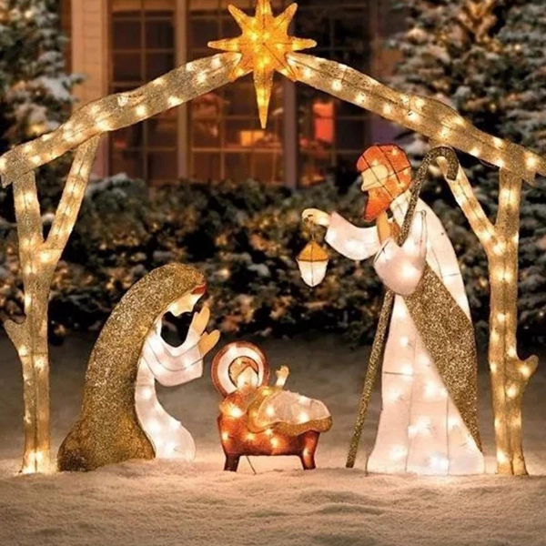 Outdoor-yard-Christmas-decor-Nativity-Scene