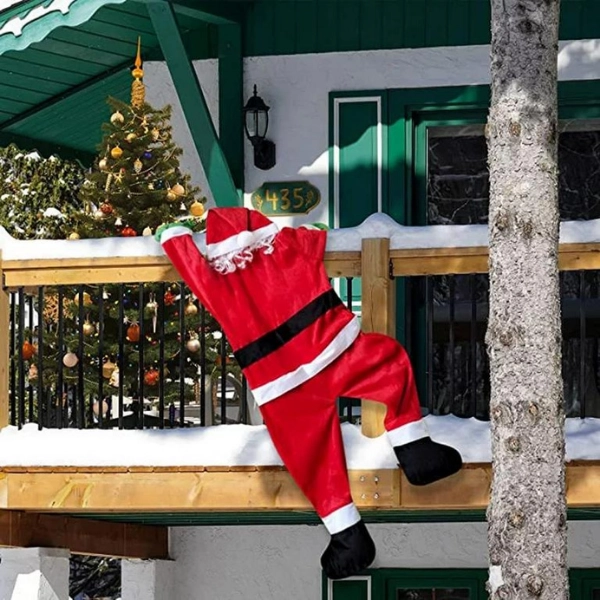 Outdoor-yard-Christmas-decor-Rooftop-Santa