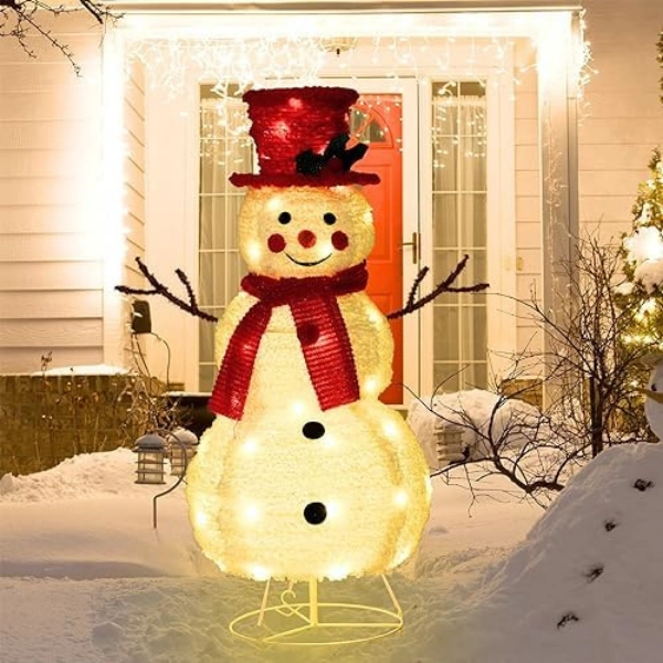 Outdoor-yard-Christmas-decor-Snowman-Lights