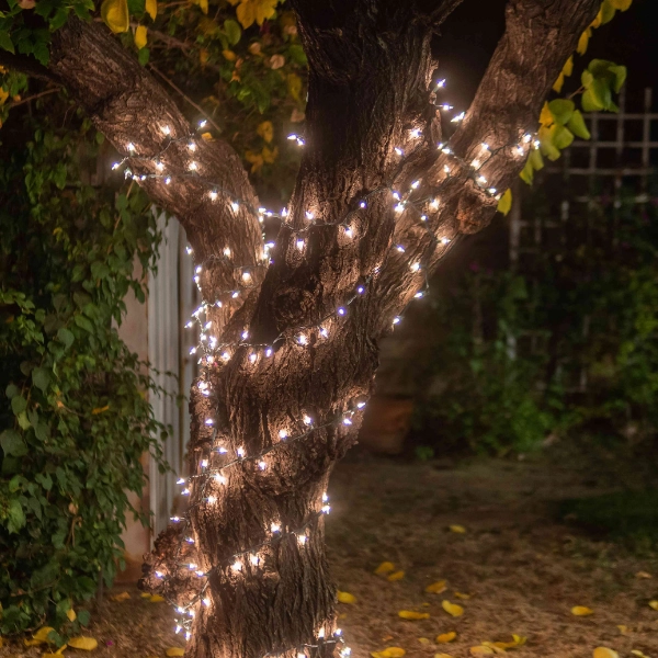 Outdoor-yard-Christmas-decor-Tree-Wrapping-Lights