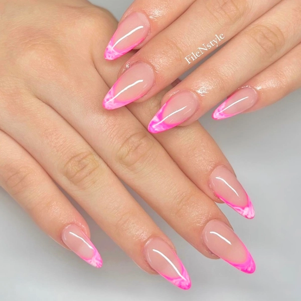 Pink-Nails-French-Tips-Marble