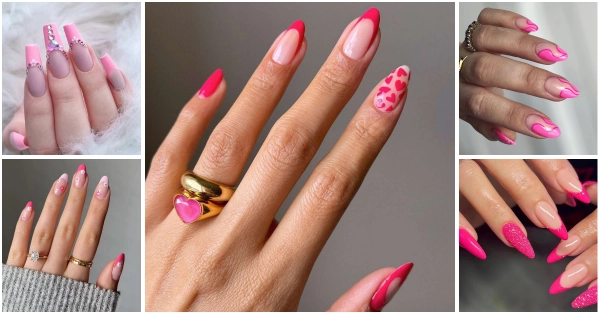 Pink-Nails-with-French-Tips