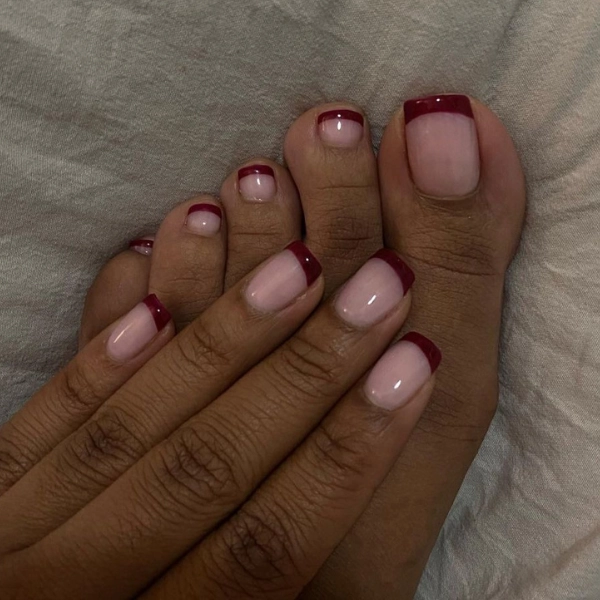 Red-French-Tip-Pedicure-Metallic-Red-Tips