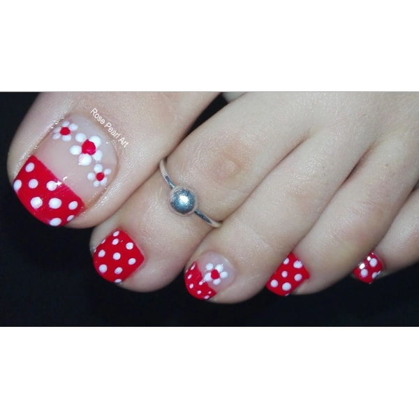 Red-French-Tip-Pedicure-Polka-Dots