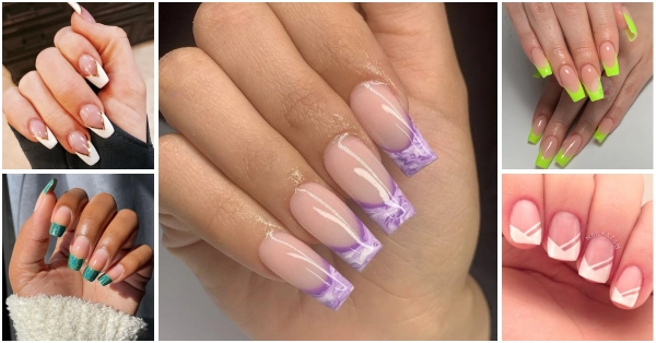 Short-Coffin-French-Tip-Nails