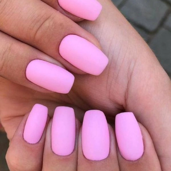 Short-Pink-Simple-Summer-Nails-Matte