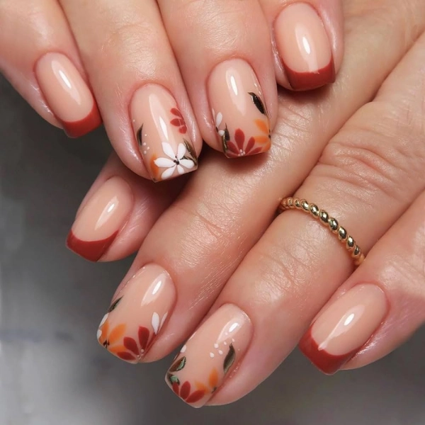 Short-Square-Fall-Nails-Autumn-Floral