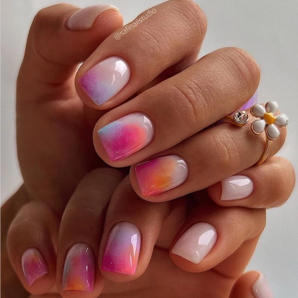 Short-Square-Pink-Nails-Watercolor