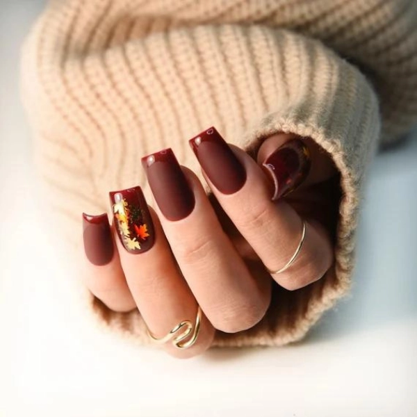 Short-autumn-fall-nails-Rustic-Brown