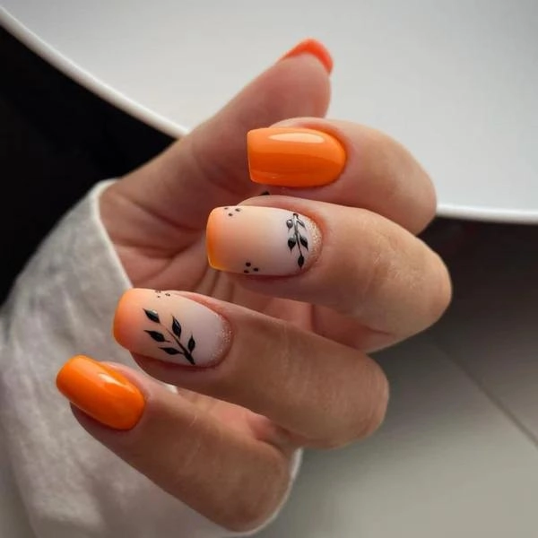 Simple-Autumn-Fall-Nails-Autumn-Ombre