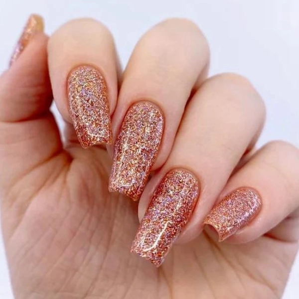 Simple-Autumn-Fall-Nails-Copper-Glitter