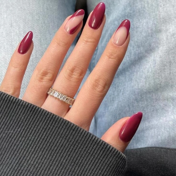 Simple-Autumn-Fall-Nails-Cranberry-Delight