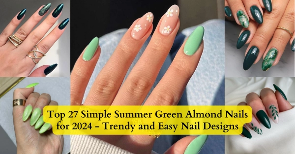 Simple-Summer-Green-Almond-Nails