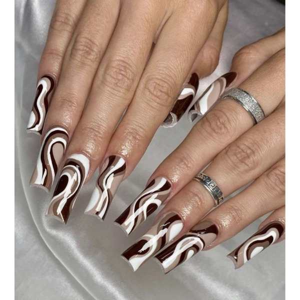 Stunning-Fall-Nail-Designs-Chocolate-Swirl