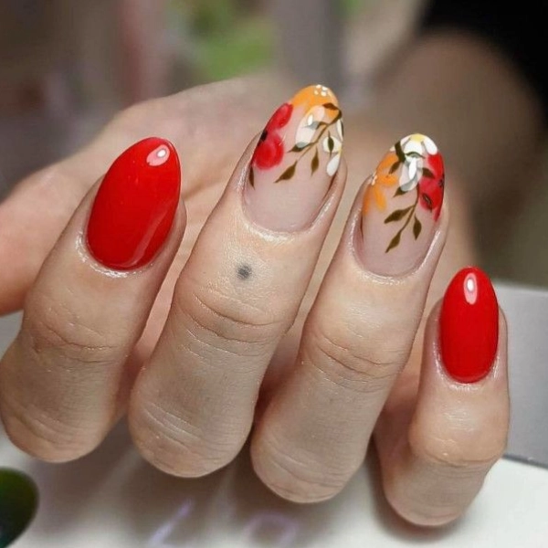 Stunning-Fall-Nail-Designs-Fiery-Red