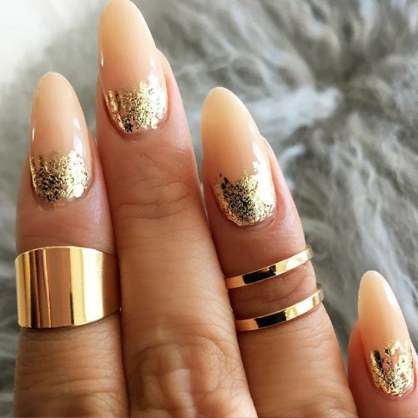 Stunning-Fall-Nail-Designs-Golden-Glitter