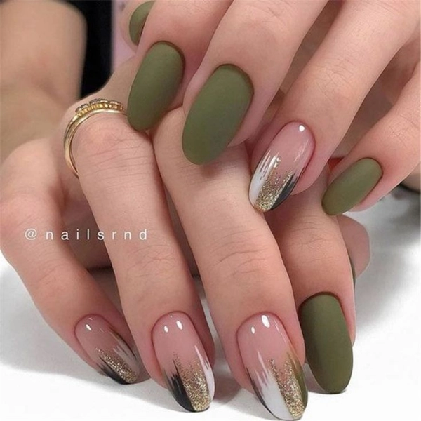 Stunning-Fall-Nail-Designs-Olive-Green