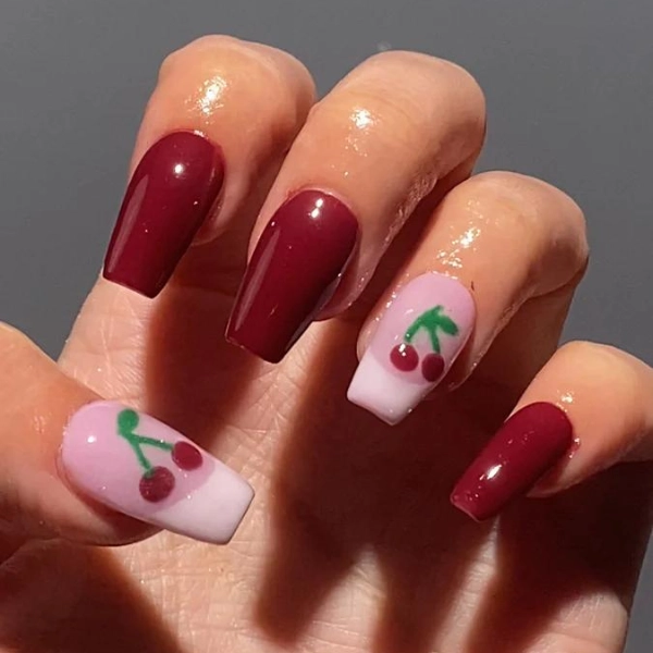 autumn-leaves-fall-nail-Burgundy-Bliss