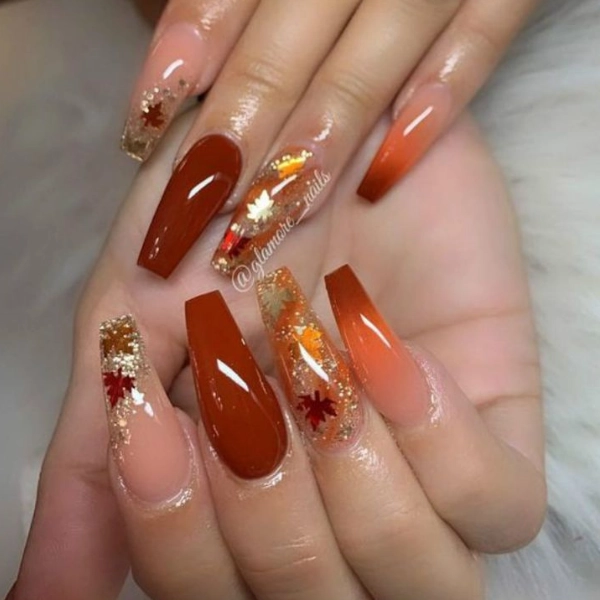 autumn-leaves-fall-nail-Holographic-Leaves