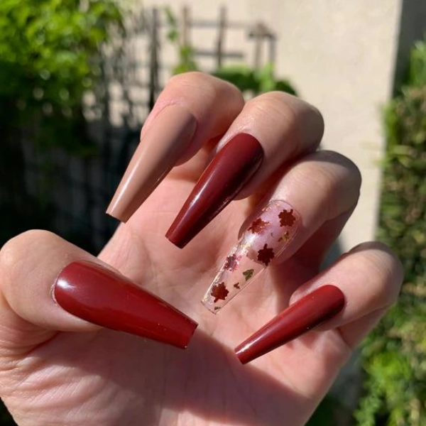 autumn-leaves-fall-nail-Shades-of-Maroon