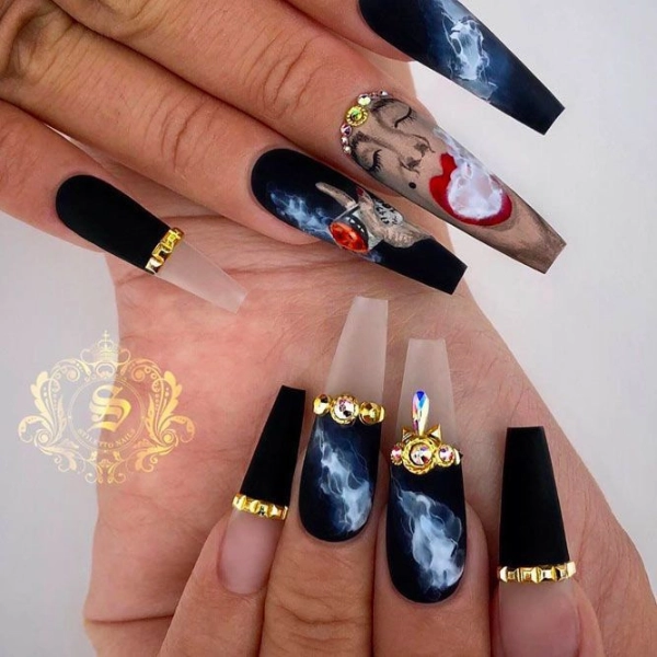 dope-nail-designs-Coffin-Shape