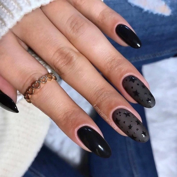 dope-nail-designs-Matte-and-Glossy-Mix