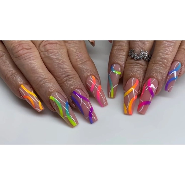 dope-nail-designs-Rainbow-Stripes