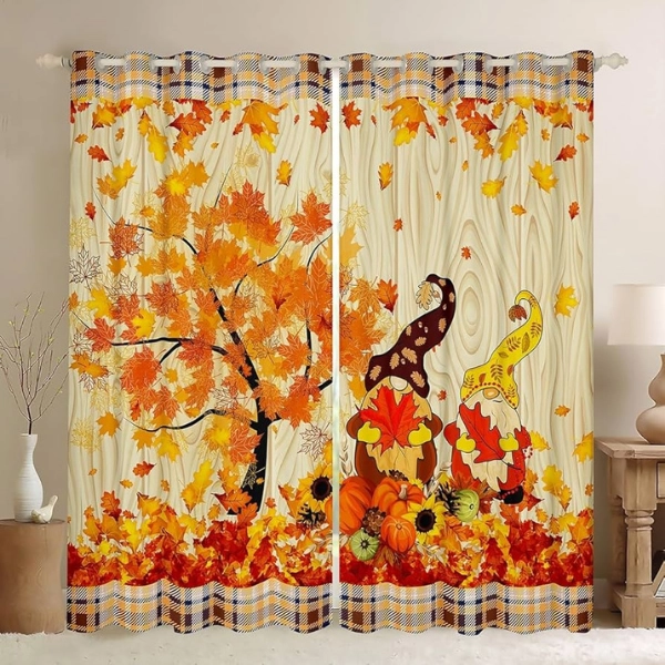 fall-decoration-Plaid-Curtains